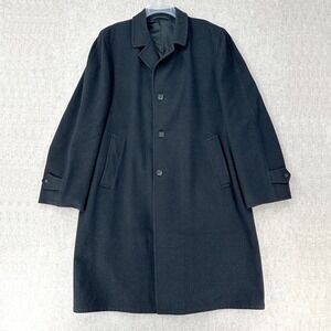 Vintage Alligator Weatherstyle Gray Plaid Wool Trench Overcoat Chest 50" Long‎